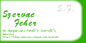 szervac feher business card